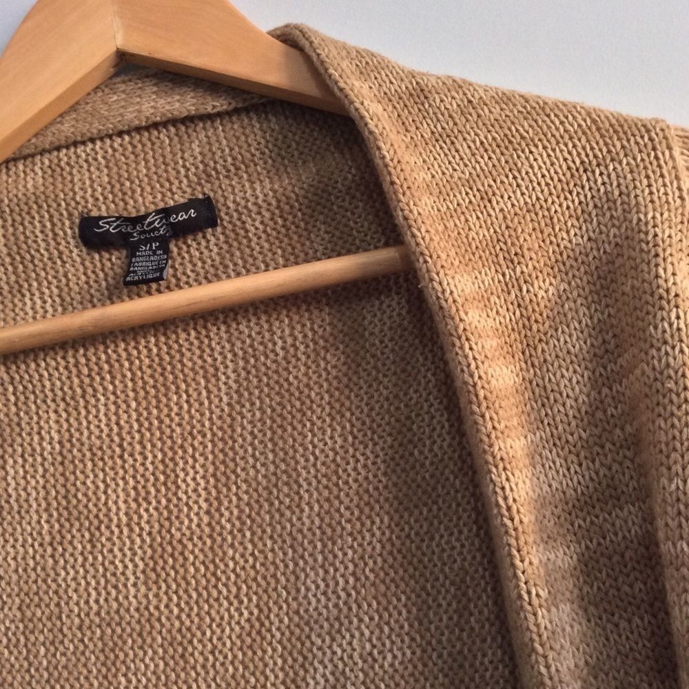 Tan Knit Cardigan - Picture 7 of 9
